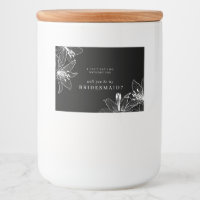 Black and White Floral Lilies Bridesmaid