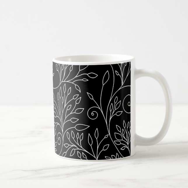 Black and white floral Mug (Right)