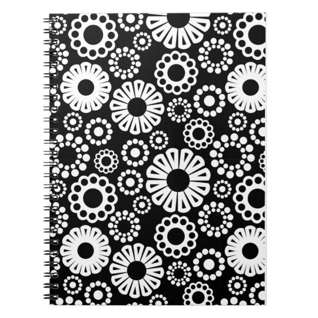 Black and white floral Notebook (Front)