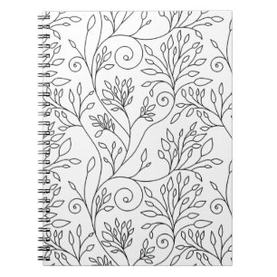 Black and white floral Notebook
