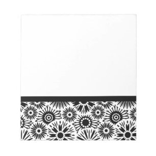 Black and white floral Notebook Notepad