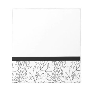 Black and white floral Notebook Notepad
