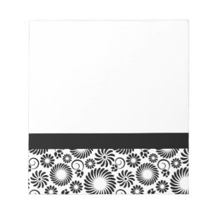 Black and white floral Notebook Notepad