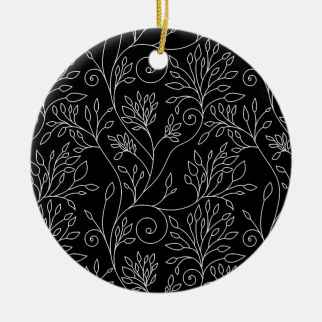 Black and white floral Ornament (Front)