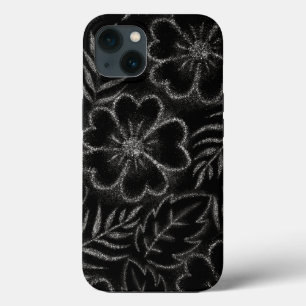 Black and White Floral Pattern iPhone 13 Case