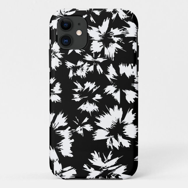 Black and white floral pattern. Case-Mate iPhone case (Back)