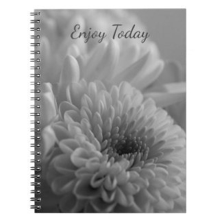 Black and White Floral Photo Spiral Notebook