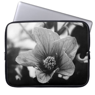 Black and White Floral Photography Laptop Sleeve