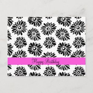 Black and white floral Postcard