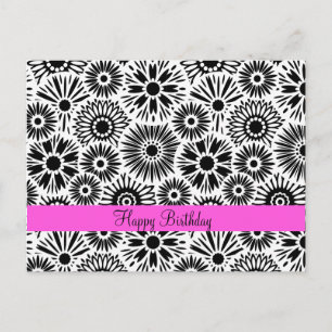 Black and white floral Postcard