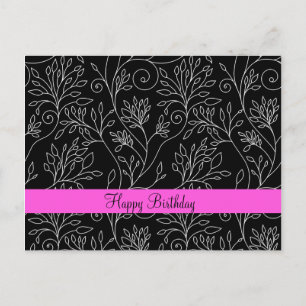 Black and white floral Postcard