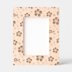 Black and White Floral Print Etched Frames