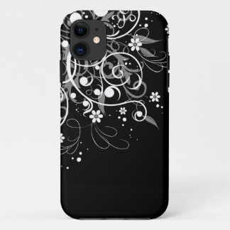 Black and White Floral Swirls Case-Mate iPhone Case