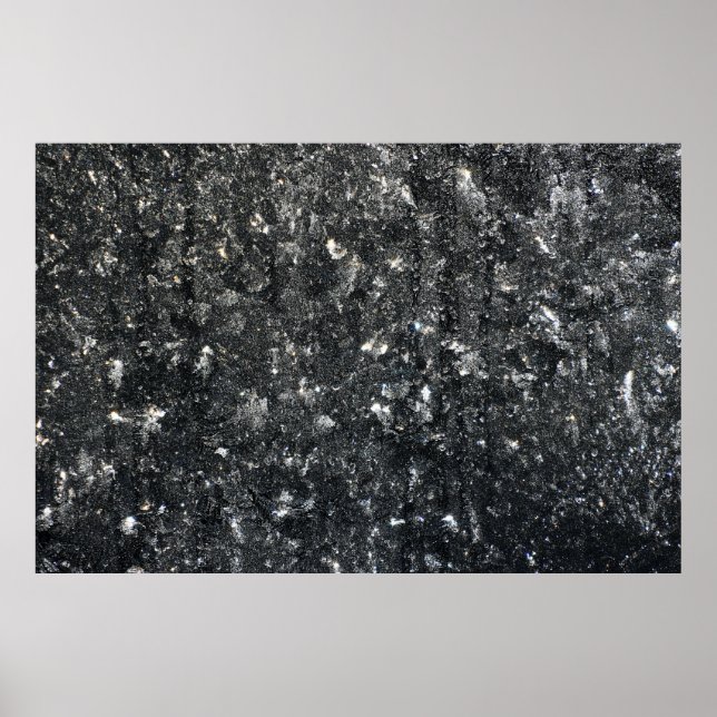 Black and white floral textile poster (Front)