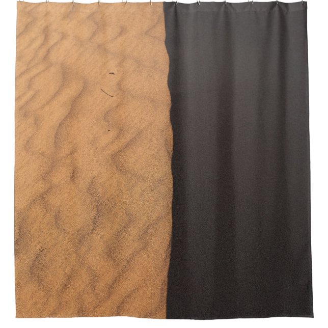 Black and white floral textile shower curtain (Front)