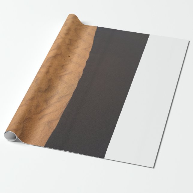 Black and white floral textile wrapping paper (Unrolled)