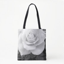 Black and White Floral Tote
