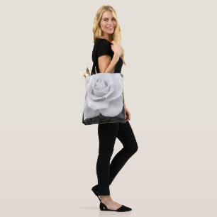 Black and White Floral Tote Bag