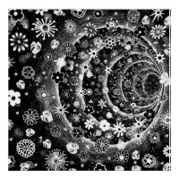 Black and white floral tunnel design