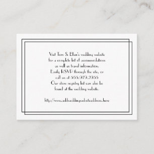 Black and White Floral Wedding Website Enclosure Card