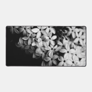 black and white florals desk mat
