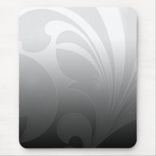 Black and White Flourish Mouse Pad