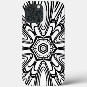 black and white flower design  iPhone 13 pro max case