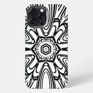 black and white flower design iPhone 13 pro max case