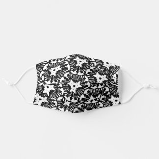 Black and White Flower Pattern Face Mask