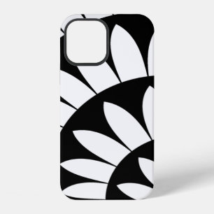 Black and White Flower Petals iPhone 12 Case