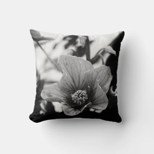 Black and White Flower Photography Cushion