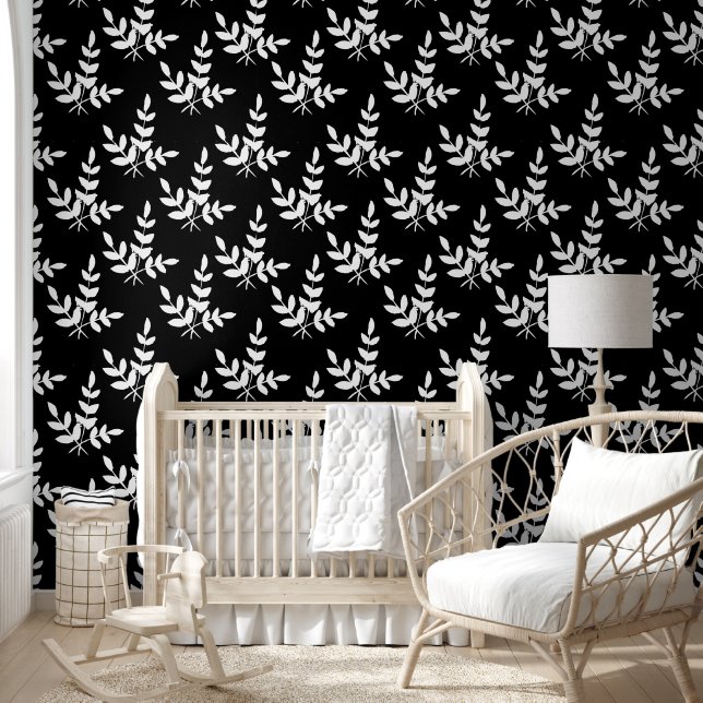 Black and White flowered  Wallpaper (Kids)