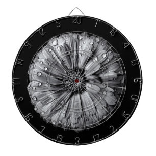 Black And White Flowers 10 Dartboard