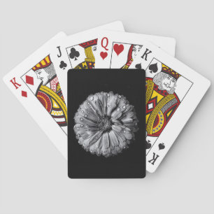 Black And White Flowers 10 Playing Cards