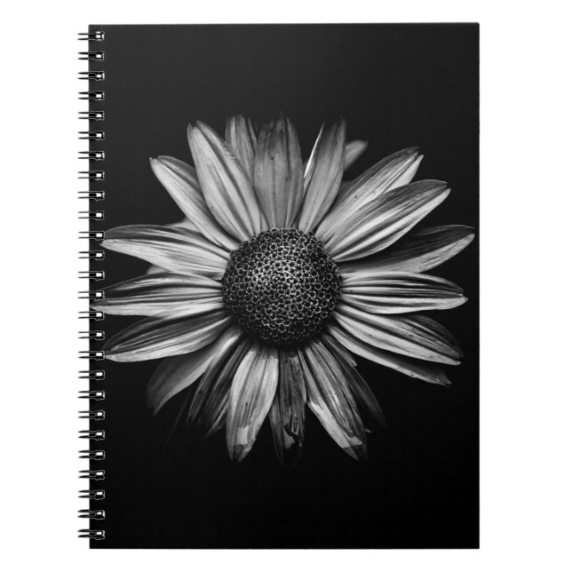 Black And White Flowers 18 Spiral Notebook (Front)