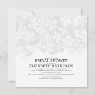 Black And White Flowers Bridal Shower Invitations