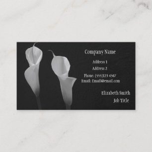 Black and White Flowers Buiness Card