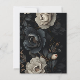 Black and White Flowers Card