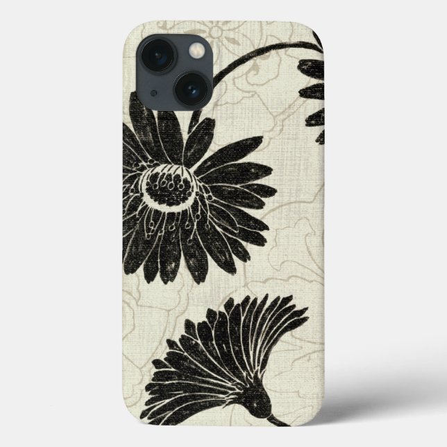 Black and White Flowers Case-Mate iPhone Case (Back)