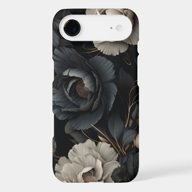 Black and White Flowers Case-Mate iPhone Case (Back)