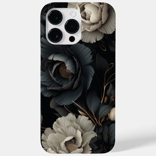 Black and White Flowers Case-Mate iPhone Case (Back)