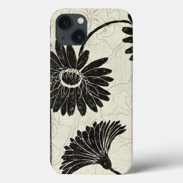 Black and White Flowers Case-Mate iPhone Case (Back)