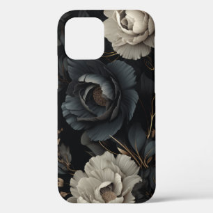Black and White Flowers iPhone 12 Pro Case