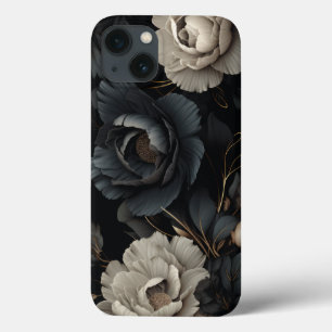Black and White Flowers iPhone 13 Case