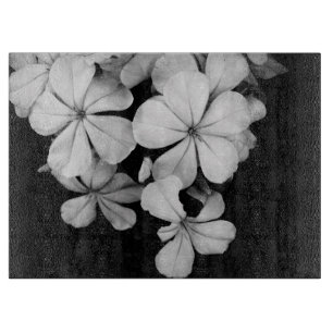 Black and white flowers cutting board