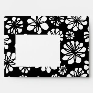 Black and White Flowers Envelope