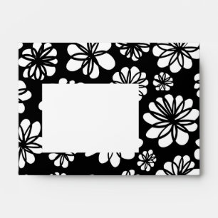 Black and White Flowers Envelopes