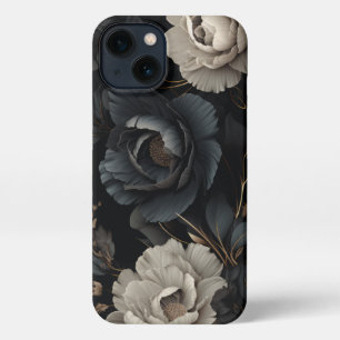 Black and White Flowers iPhone 13 Case