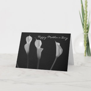 Black and White Flowers Mother's Day Card