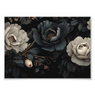 Black and White Flowers Photo Print